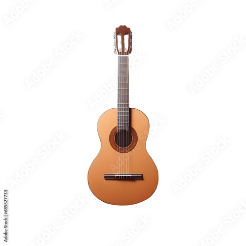 An isolated classical guitar-removebg-preview musical instrument cutout object on transparent background, PNG file