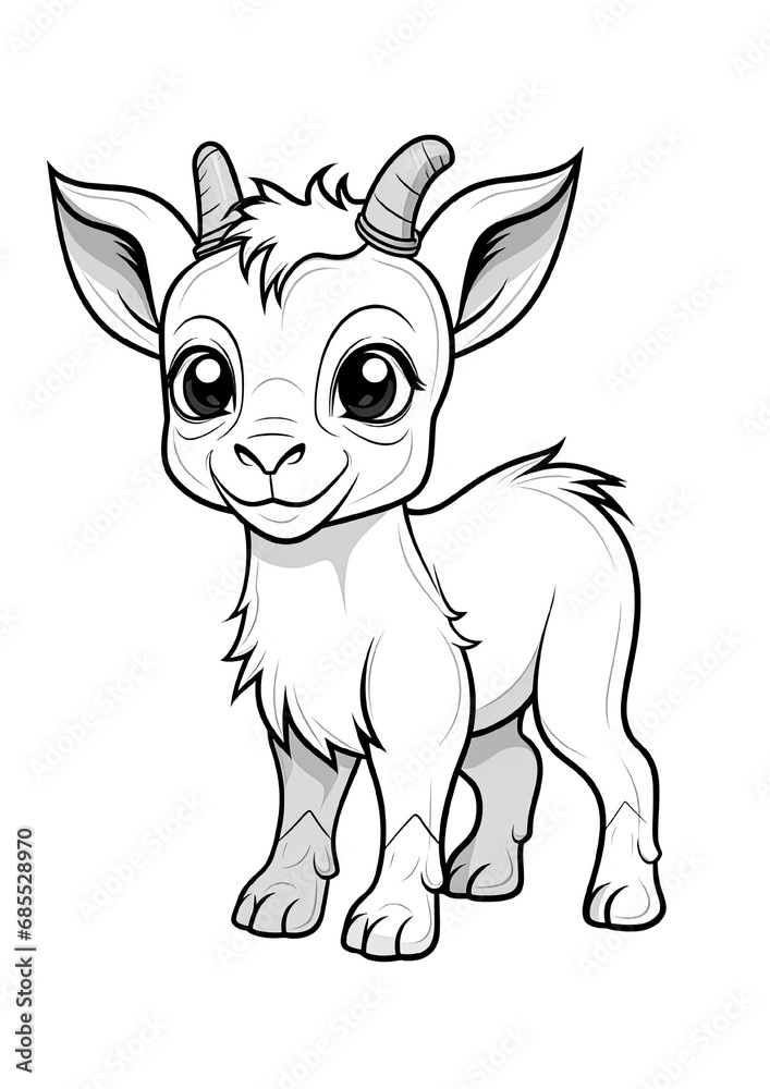Goat colouring page, Colouring Book Page for Kids Goat colouring page, Colouring Book Page for Kids