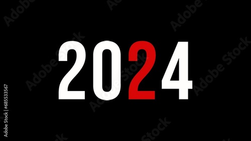 Happy new year 2024 text motion animation footage