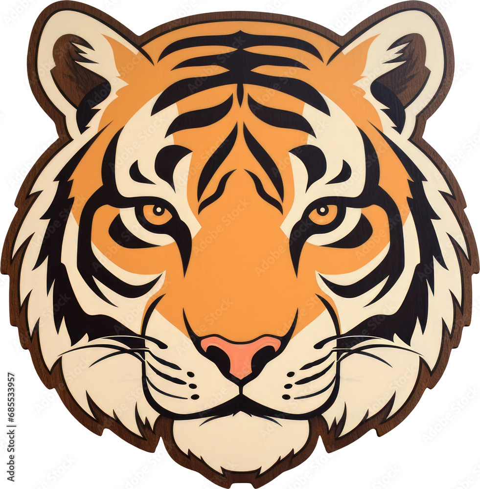 Wooden tiger transparent background PNG clipart