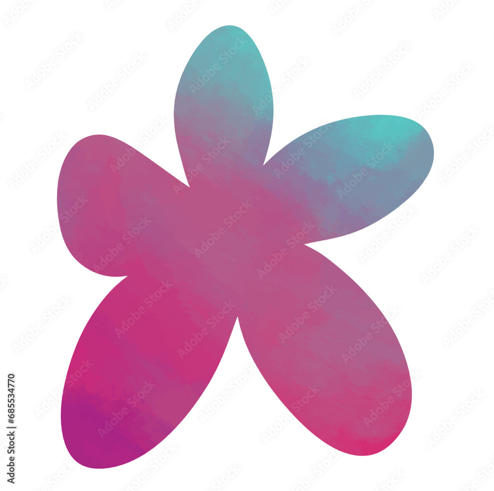 abstract flower illustration. groovy flower shape hand drawn with vibrant color blending abstract flower illustration. groovy flower shape hand drawn with vibrant color blending