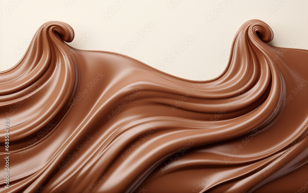 A smooth, flowing wave of glossy, rich brown chocolate A smooth, flowing wave of glossy, rich brown chocolate