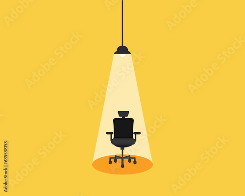 We are hiring With Spotlight Focus To Vacant Office Chair for job vacancy website template and landing page design photo