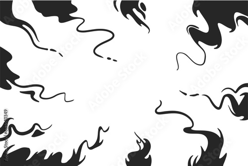 Background of radial lines for comic books in hand-drawn style. Manga speed frame, superhero action, explosion background. Black and white vector illustration.