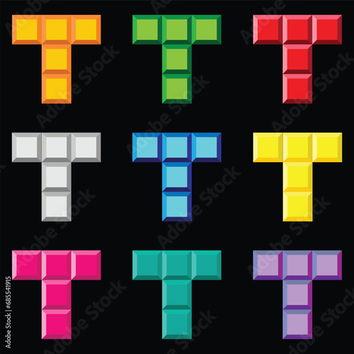 Letter T Tetris Game Set