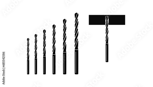 Oxide Drill Bit, black isolated silhouette