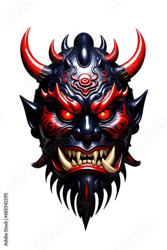 Devil mask, Japanese mask, Oni mask PNG transparent background