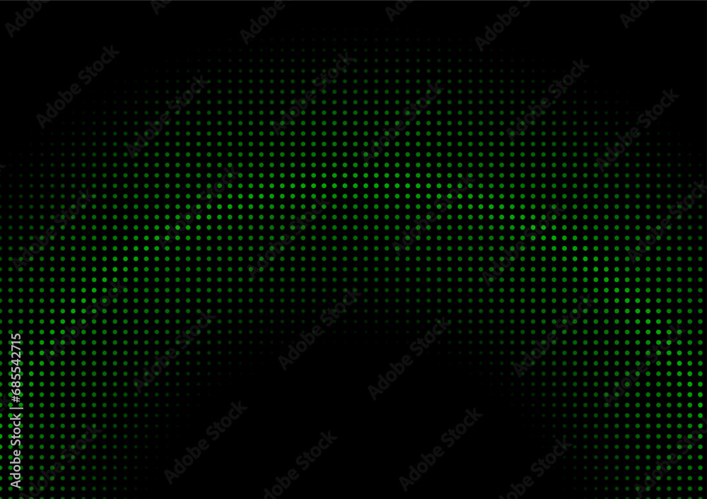 The black background has a curved dark and light gradient green graphic pattern. Can be used to design media