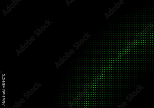 The black background has a curved dark and light gradient green graphic pattern. Can be used to design media