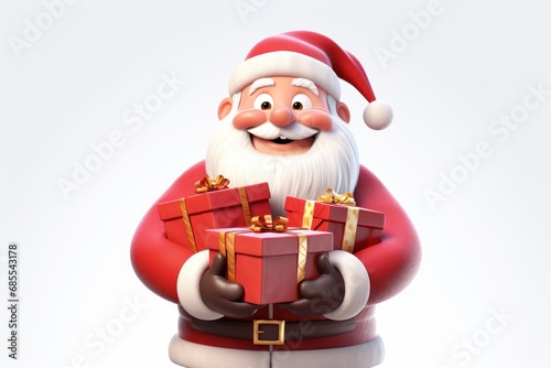 a santa clause statue holding a book. Ai ilustration. digital painting. Generative AI Artificial Intelligence Artwork