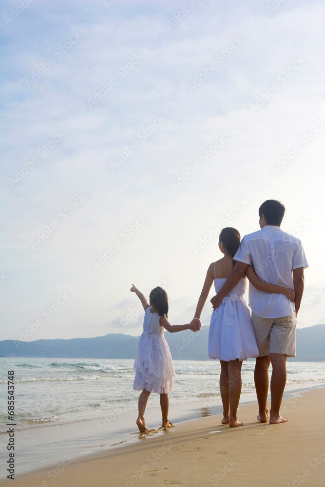 Portrait of young family at the beach Portrait of young family at the beach