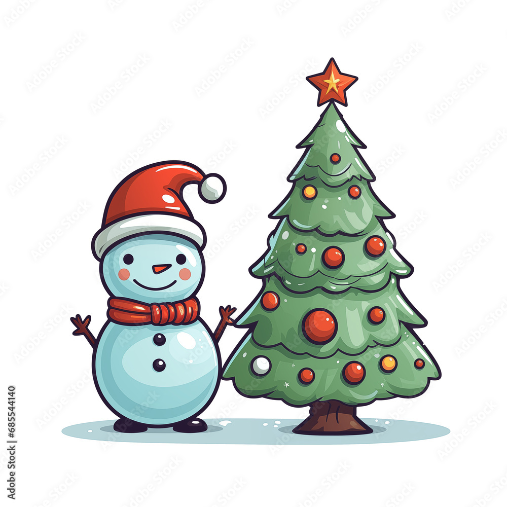 Christmas snowman isolated