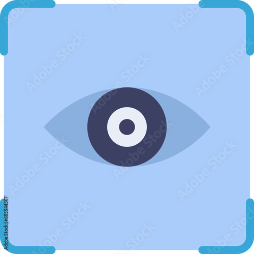 Eye scanning icon. Outline design. For presentation, graphic design, mobile application.