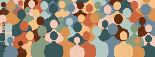 Сard with people standing side by side together.
