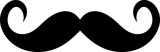 Moustache silhouette icon in black color. Vector template.