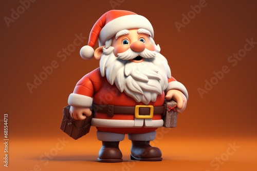 a toy figurine of a santa claus. Ai ilustration. digital painting. Generative AI Artificial Intelligence Artwork