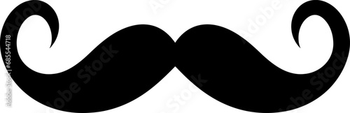 Moustache silhouette icon in black color. Vector template.