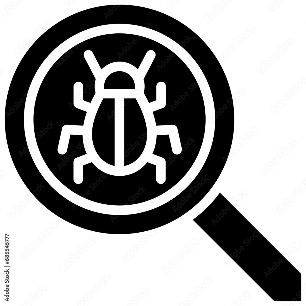 Virus scanning icon. Outline design. For presentation, graphic design, mobile application. Virus scanning icon. Outline design. For presentation, graphic design, mobile application.