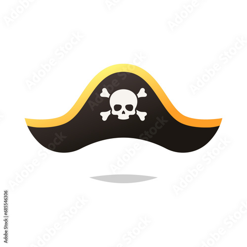 Pirate hat vector isolated on white background.