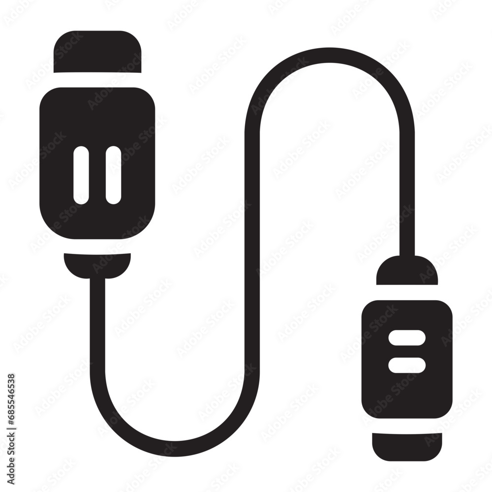 usb cable glyph icon usb cable glyph icon