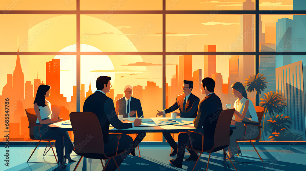 Office meeting, business people, entrepreneurs Office meeting, business people, entrepreneurs