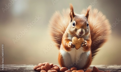 Love of A Squirrel concept in Valentine's Day.