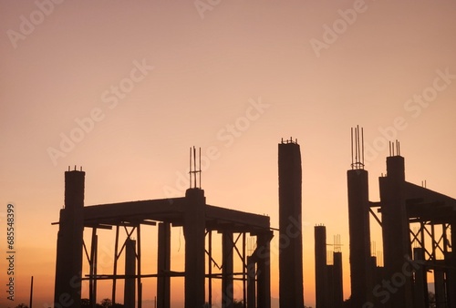 site silhouette at sunset