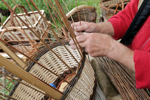 Basket maker at work