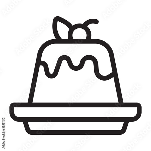 panna cotta line icon