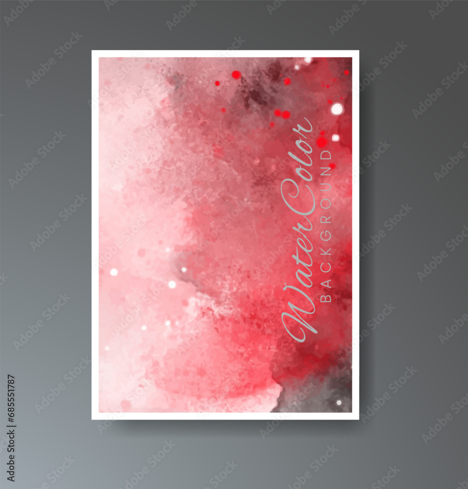 Cover template with watercolor background. Design for your cover, date, postcard, banner, logo.