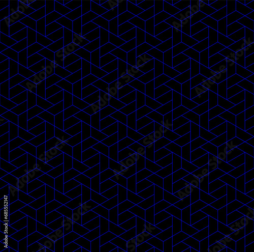 Vector seamless cubic hexagon pattern. Abstract geometric low poly background. Stylish grid texture.