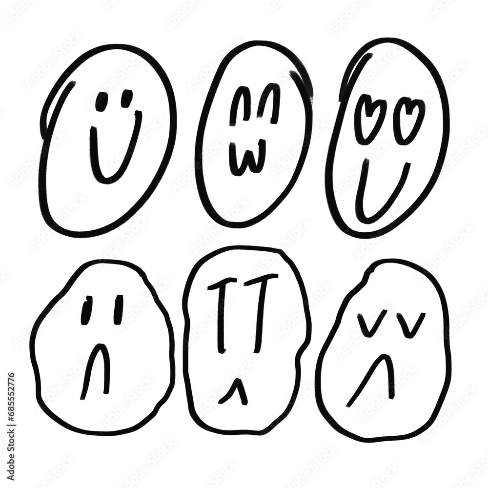 set of cartoon faces set of cartoon faces
