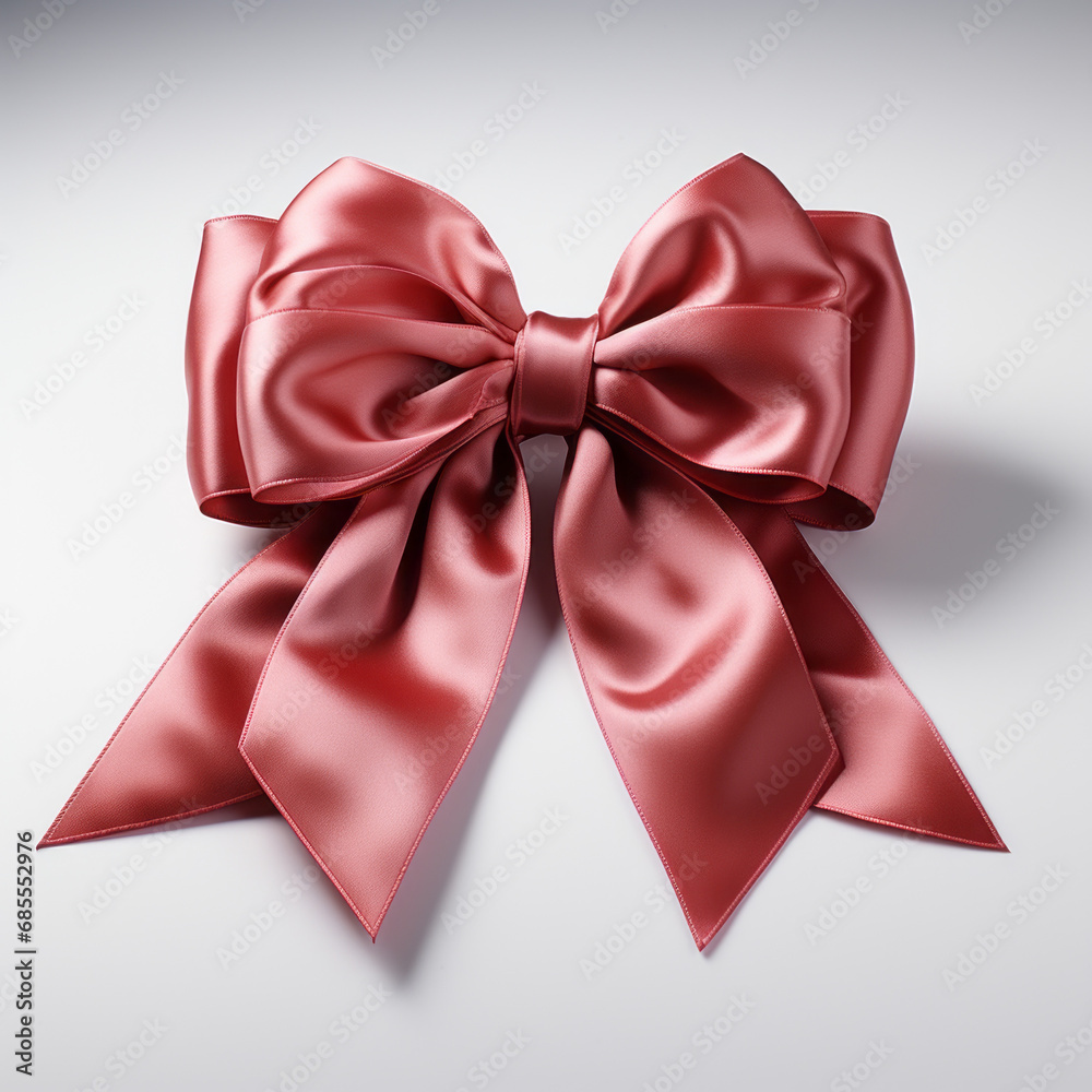 Naklejka premium ribbon with bow isolated on white background