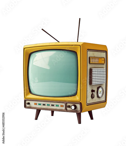 Old TV. vintage tv on transparent background