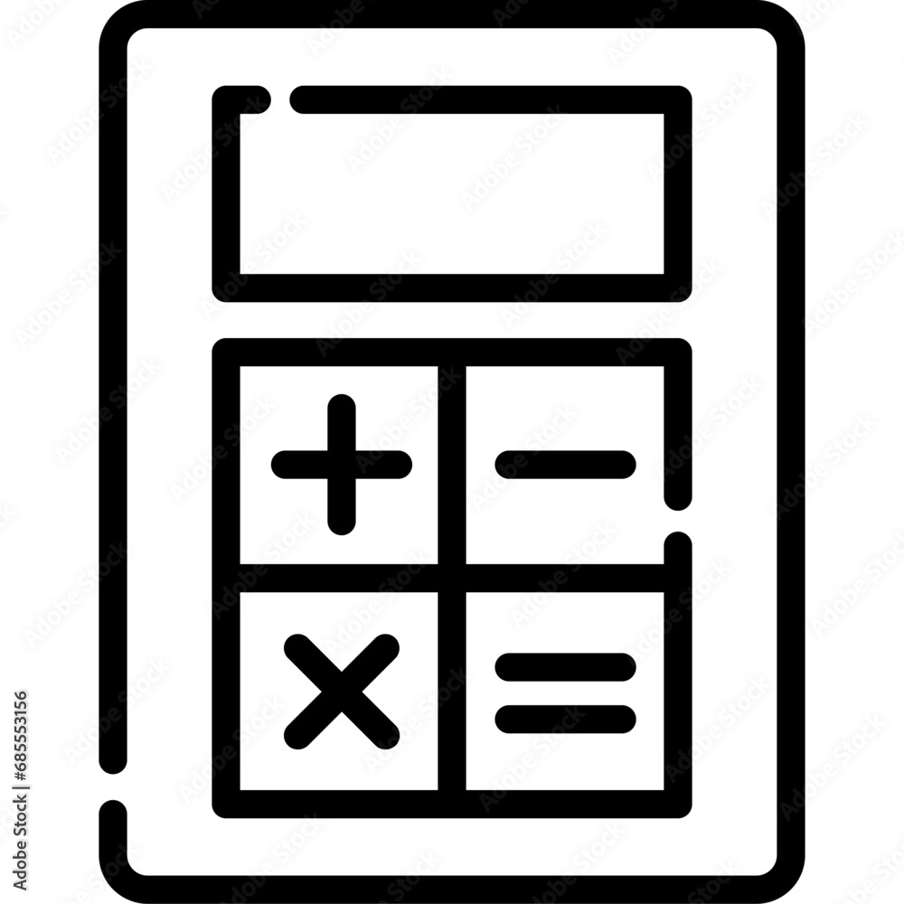 Calculator icon. Outline design. For presentation, graphic design, mobile application. Calculator icon. Outline design. For presentation, graphic design, mobile application.