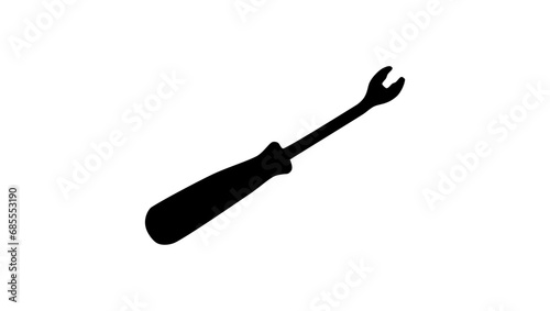 Angled Door Panel Remover, black isolated silhouette