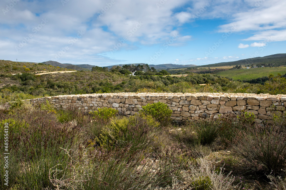 River valley Mediterranean farmland and dry stone walls  