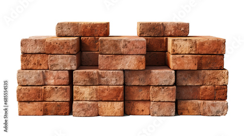 Bricks isolated on transparent or white background photo