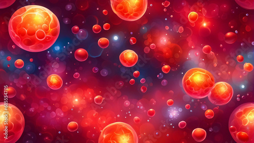 Colorful background made of red blood cells. 