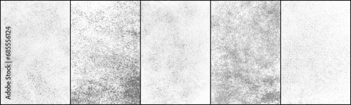 Black Halftone Texture On White Background. Modern Dotted Futuristic Backdrop. Fade Noise Overlay. Digitally Generated Image. Pop Art Style. Vector illustration collection.