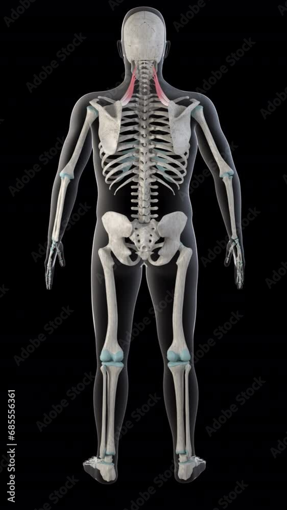 Levator Scapulae Muscles on Whole Human Body Vertical Video Levator Scapulae Muscles on Whole Human Body Vertical Video