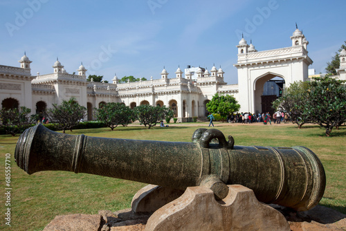 Cannon, Chowmahalla Palace, Chowmahallat Palace, Nizam Palace, Hyderabad, Andhra Pradesh, Telangana, India photo