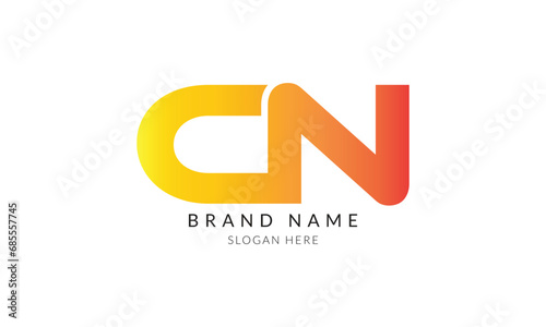 cn gradient letter logo template design.