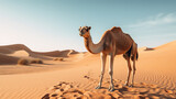 Arabian Camel in Desert Landscape