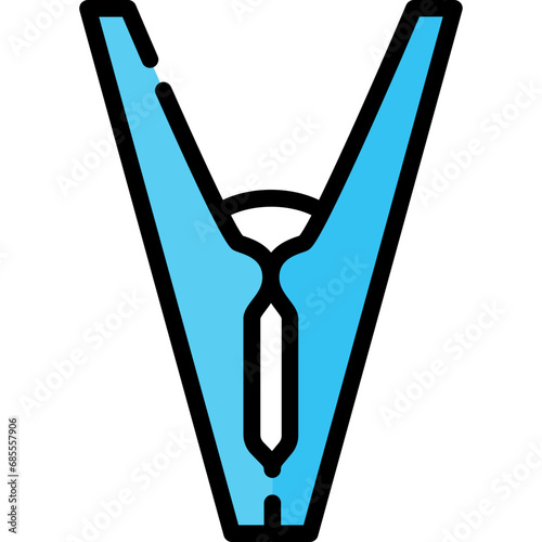 Clothes peg icon. Filled outline design. For presentation, graphic design, mobile application.