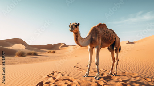 Arabian Camel in Desert Landscape