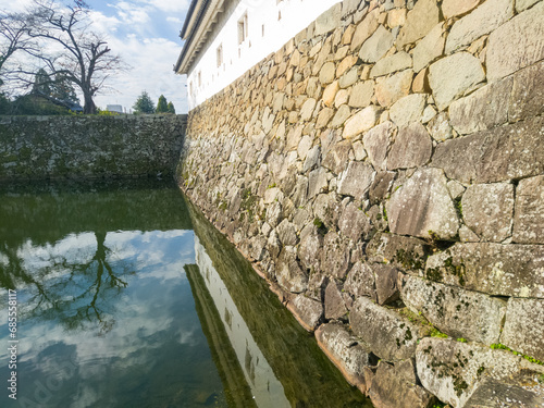滋賀県 彦根城の水堀の見える景色