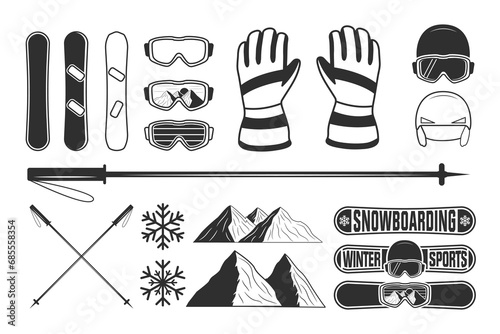 Snowboard Bungle, Snowboarding Gear Set, Essential Gear Collection, Gear Up for Winter Thrills, Premium Snowboarding Equipment Bundle, Complete Gear Collection, Mountain-Ready