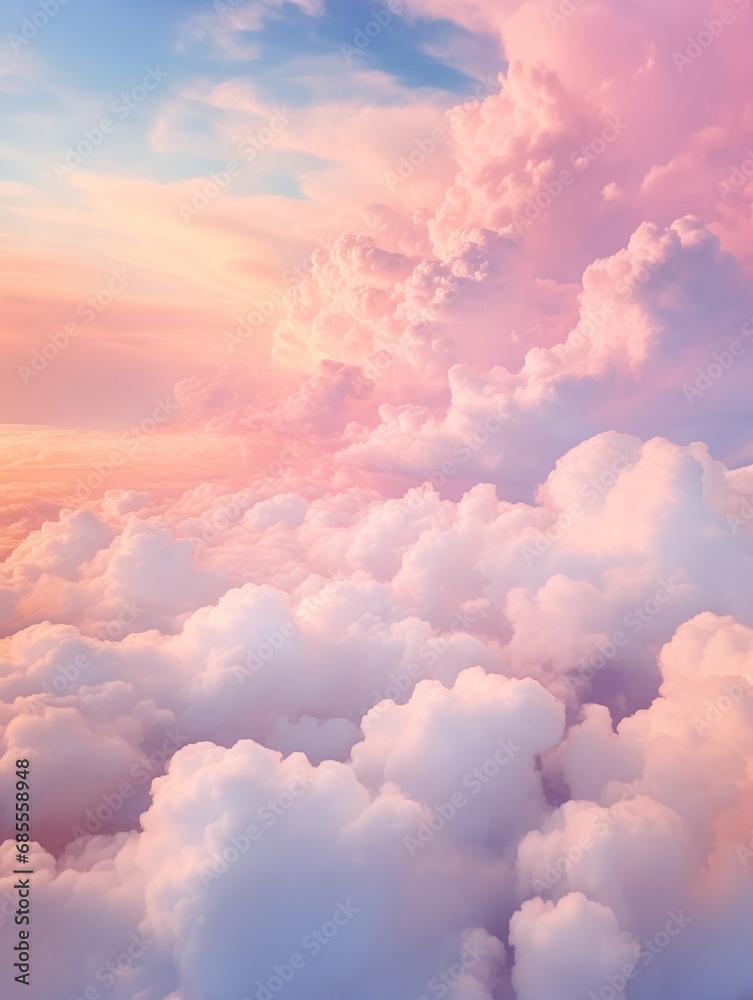 A pink sky and cloud background at sunset. Generative AI A pink sky and cloud background at sunset. Generative AI