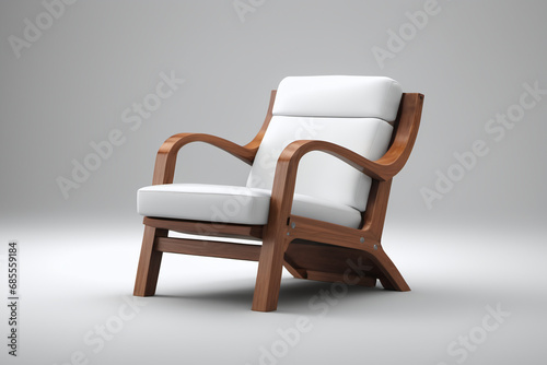  A brown leather office comfy, relaxing chair is pictured in a bright background clean white. This image can be used to reference comfortable leather wooden chair
